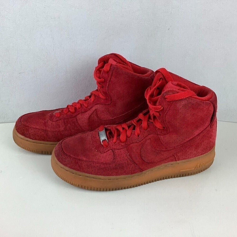 Women's Nike Air Force 1 High Red Suede US Size 7.5 #749266-601 - Picture 2 of 9
